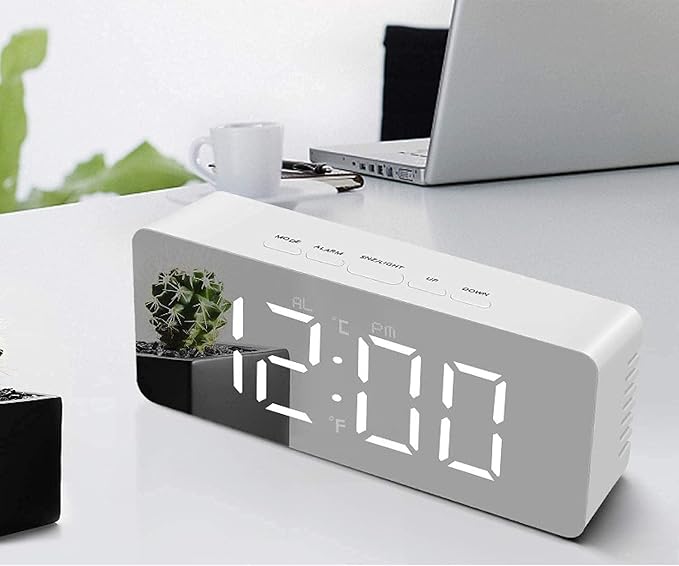 Digital Mirror Clock – Modern LED Display with Smart Functionality