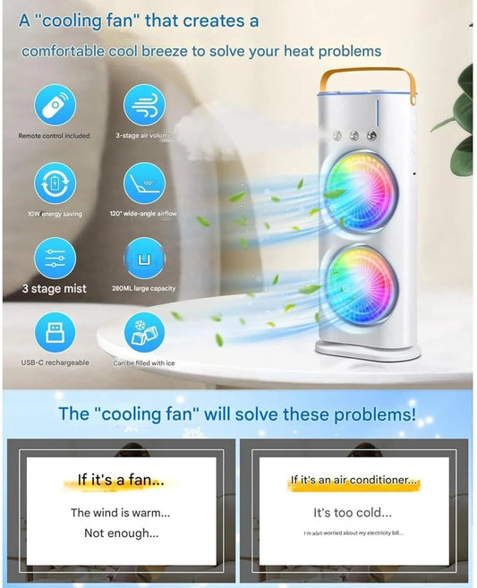 Double Ended Spray Fan – Dual Cooling Mist Technology