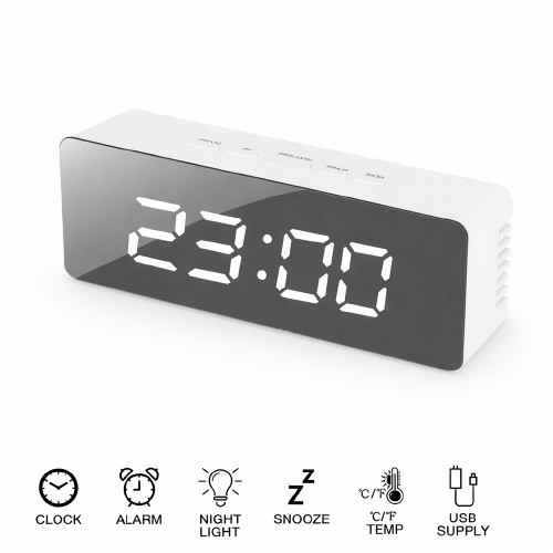 Digital Mirror Clock – Modern LED Display with Smart Functionality
